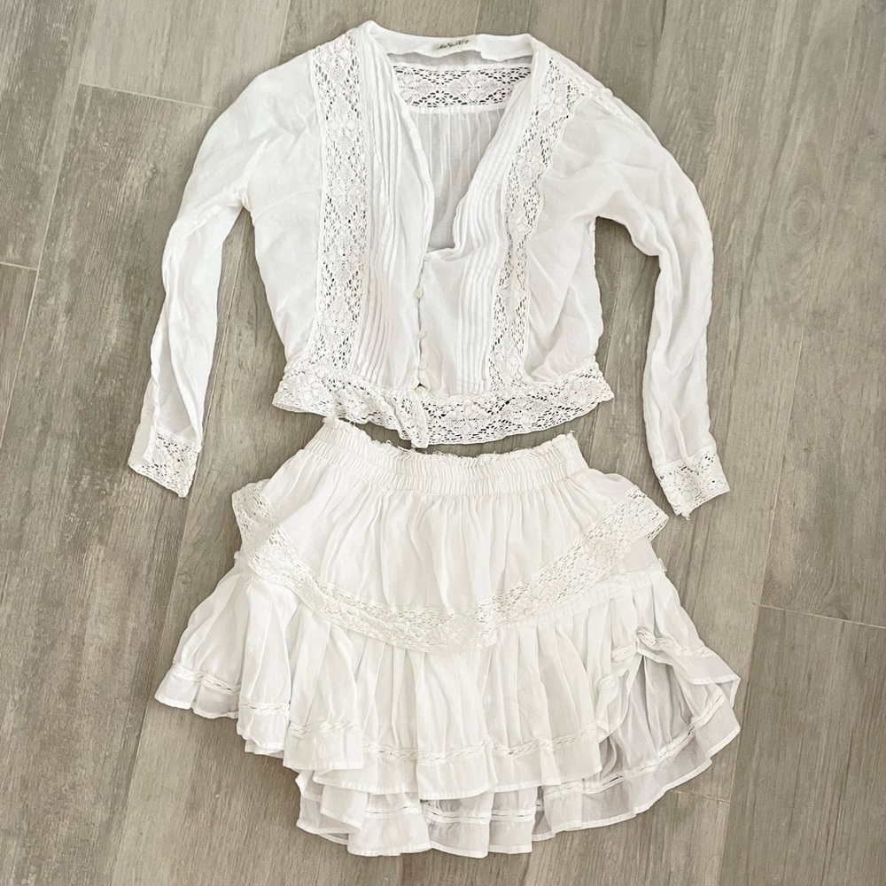 LoveShackFancy white lace mini set